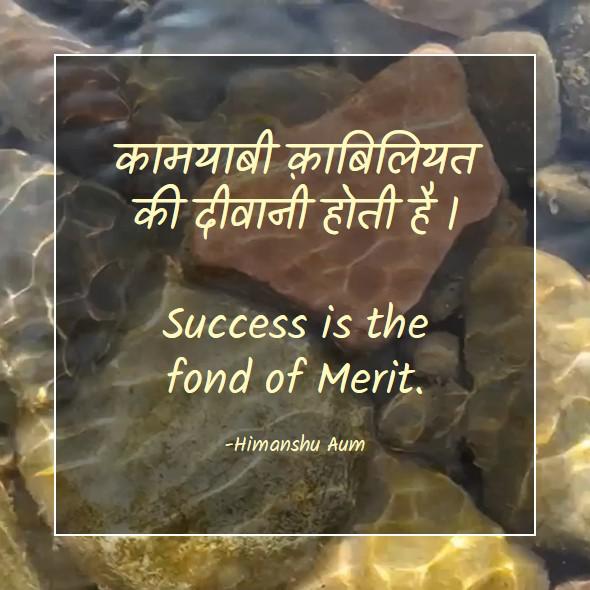 Success is the fond of Merit